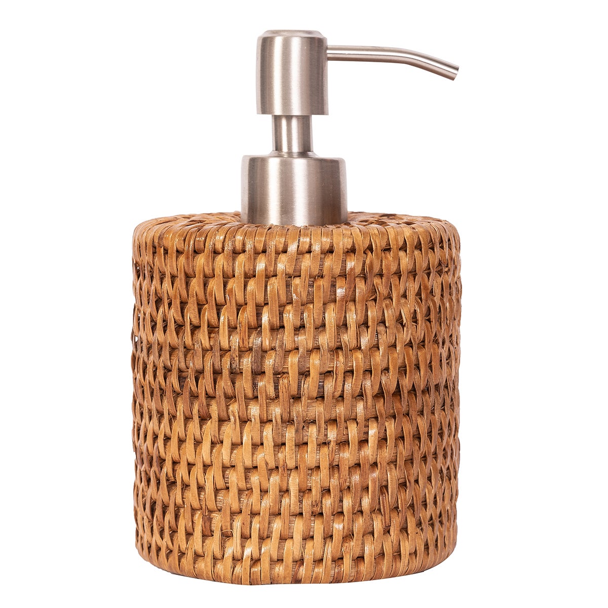 Artifacts Trading Company Rattan Soap Pump Dispenser Honey Brown